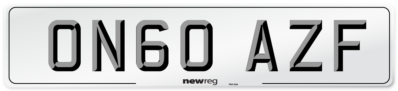 ON60 AZF Number Plate from New Reg